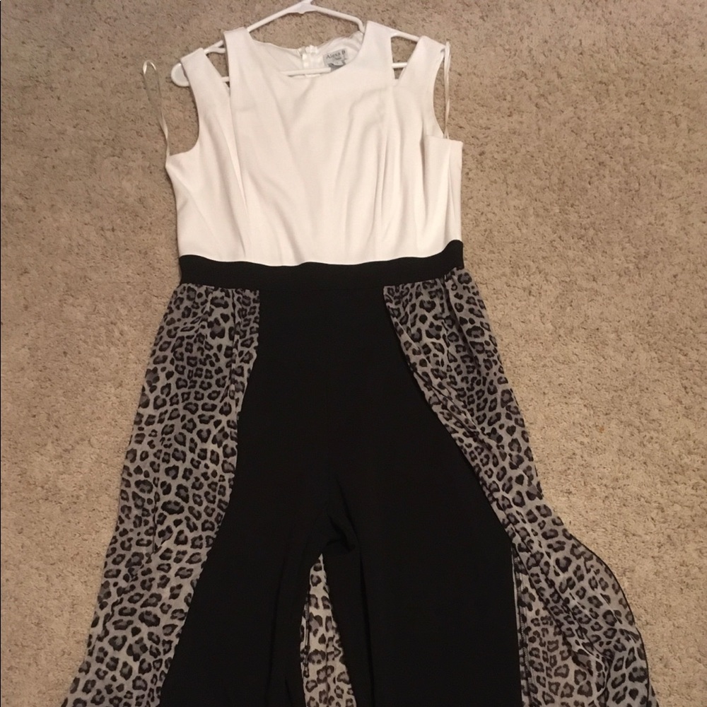 Pants suit with dress skirt